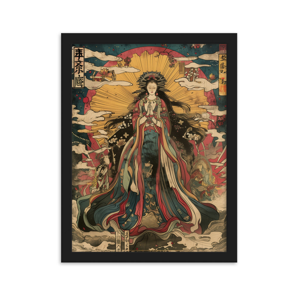 "sun goddess and the women" Framed matte paper poster