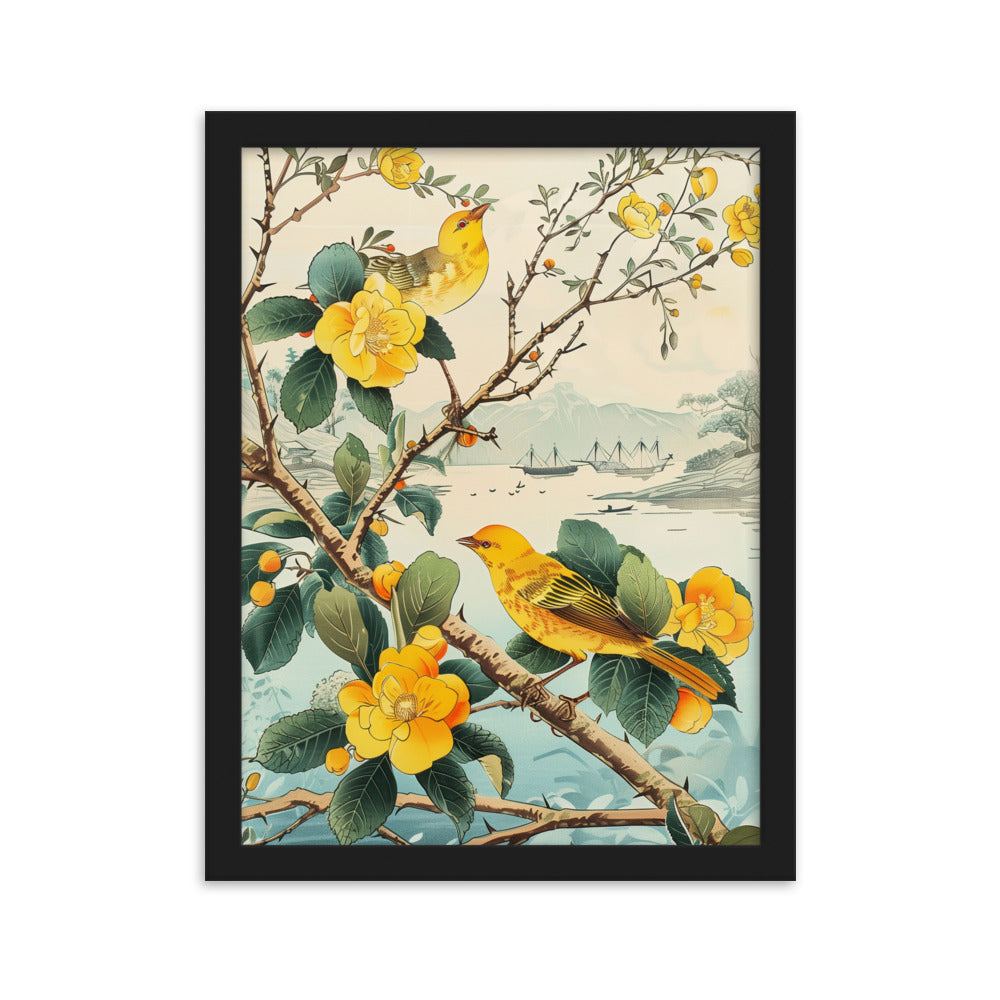 "birds" Framed matte paper poster