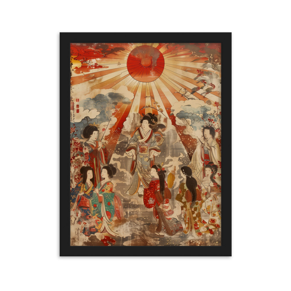 "Sun goddess and the women." Framed matte paper poster