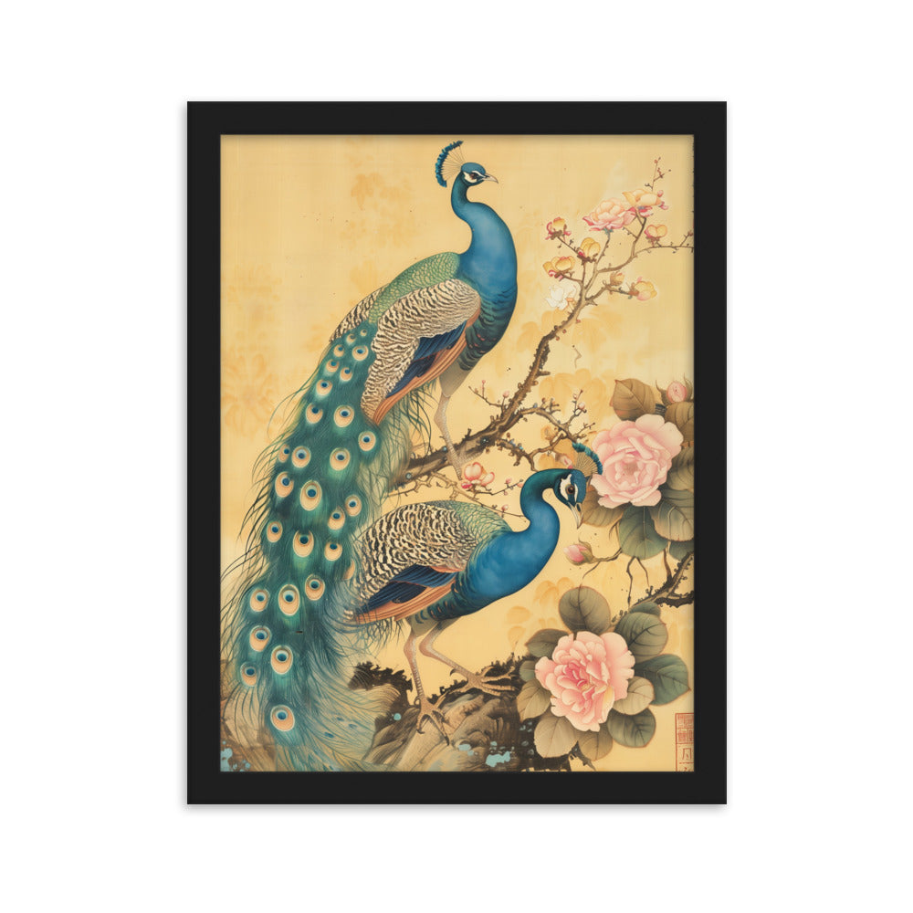 "peacock" Framed matte paper poster