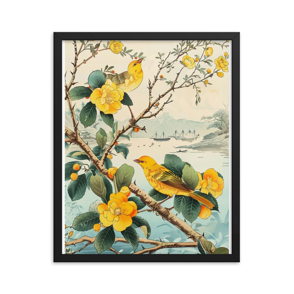 "birds" Framed matte paper poster