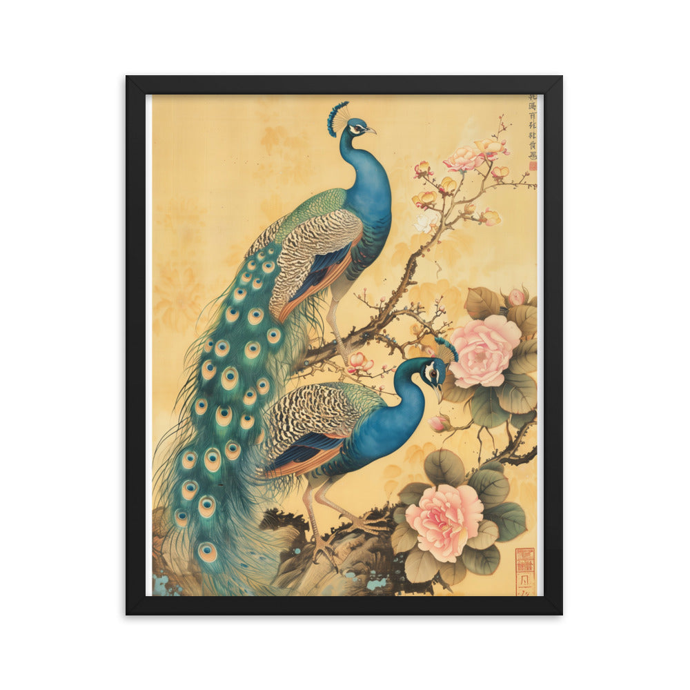 "peacock" Framed matte paper poster