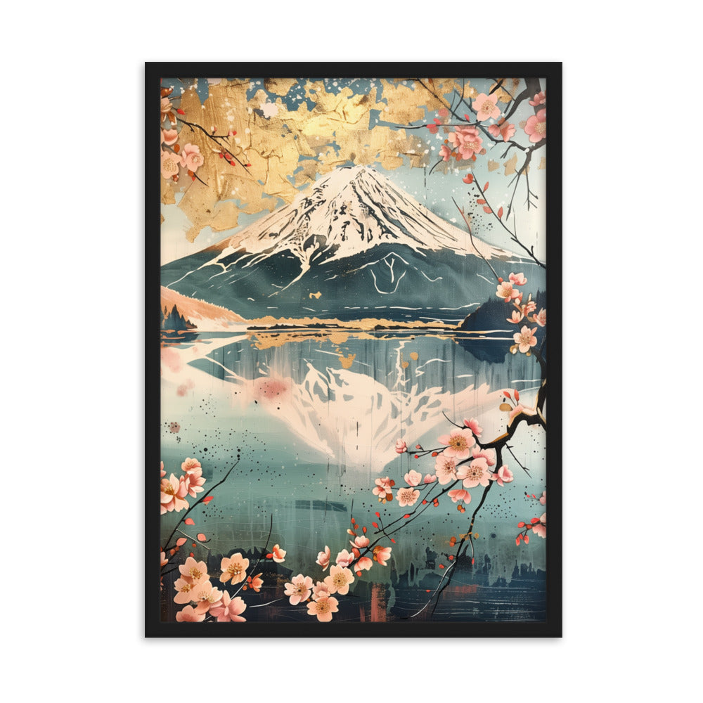 "Mt Fuji." Framed matte paper poster