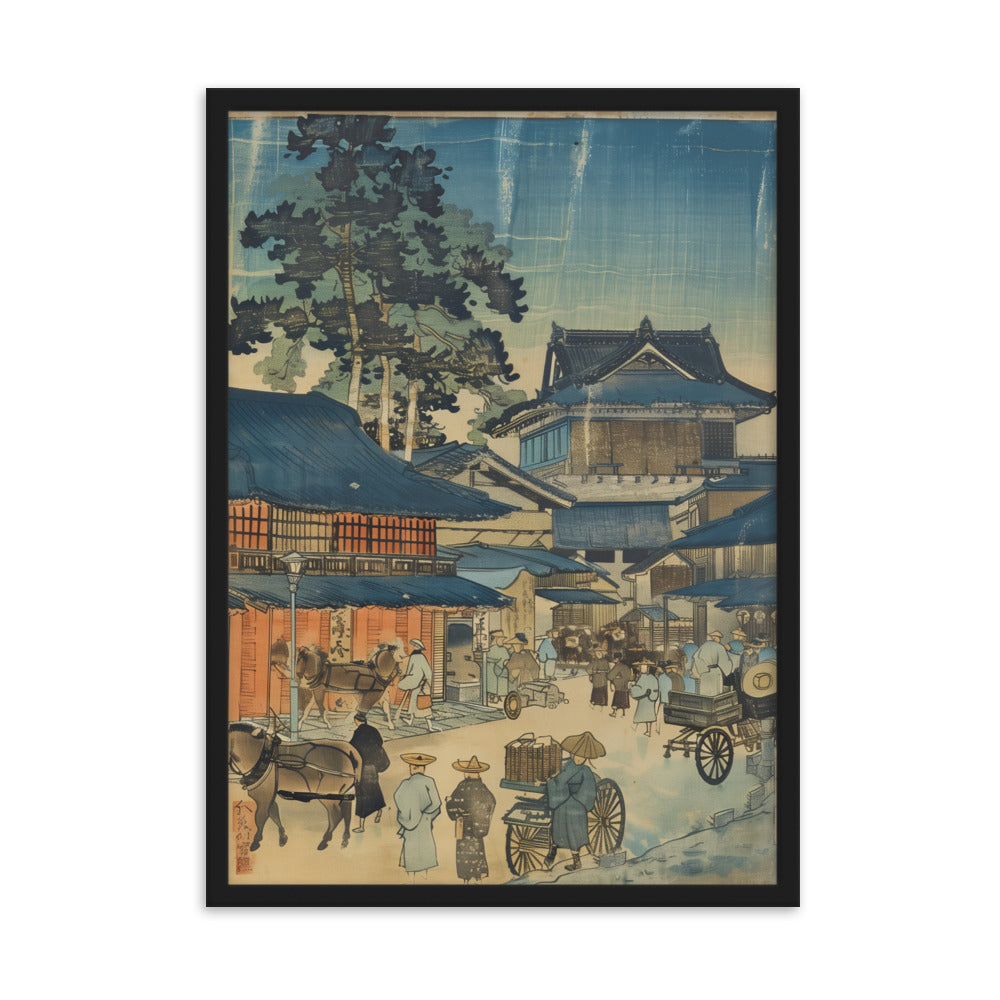 "old village" Framed matte paper poster