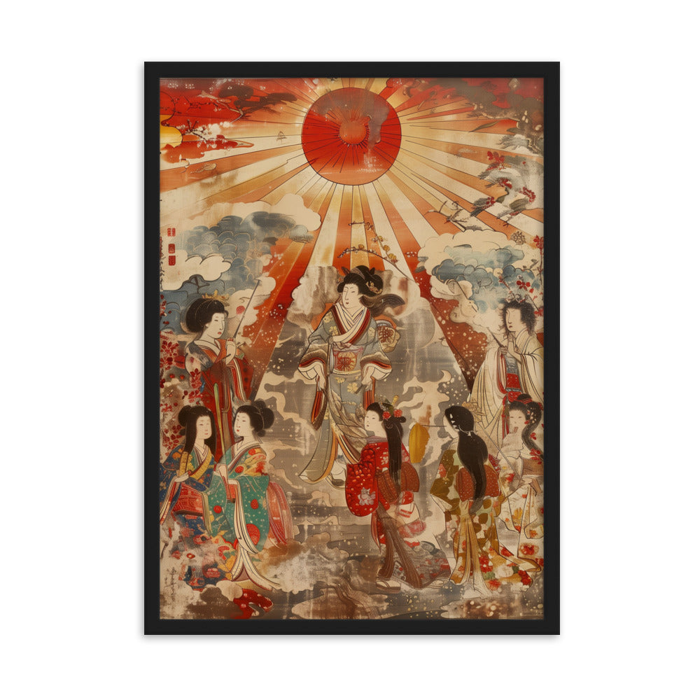 "Sun goddess and the women." Framed matte paper poster