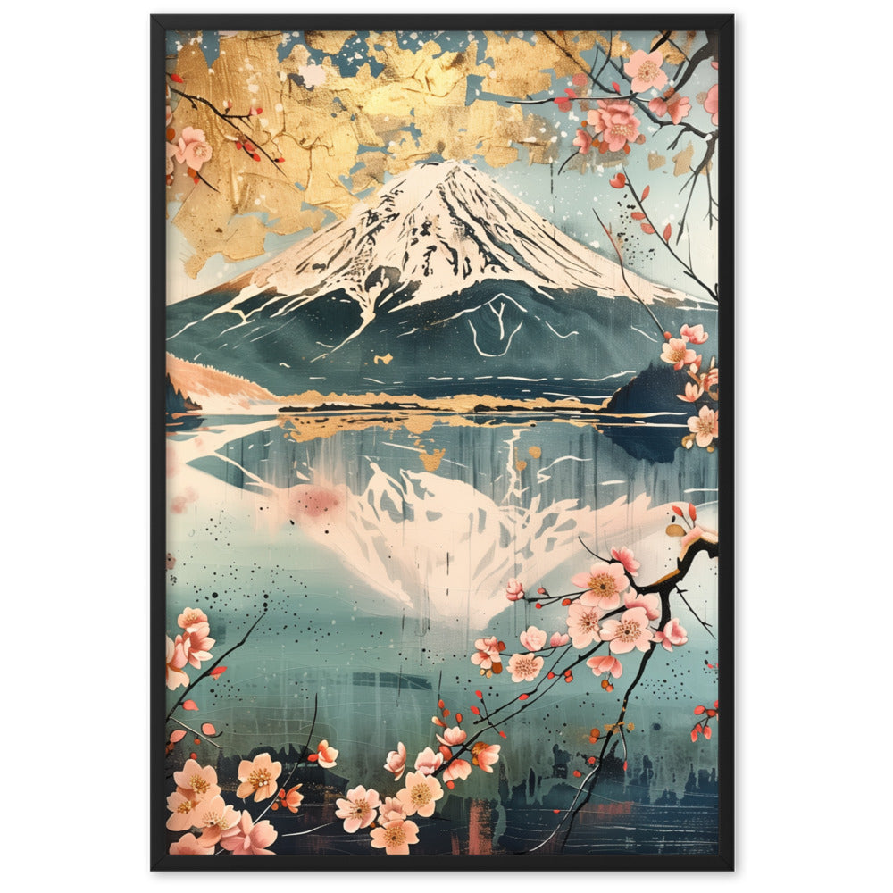 "Mt Fuji." Framed matte paper poster