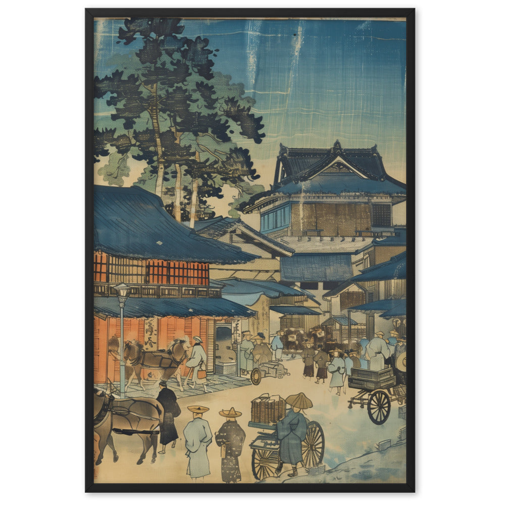 "old village" Framed matte paper poster