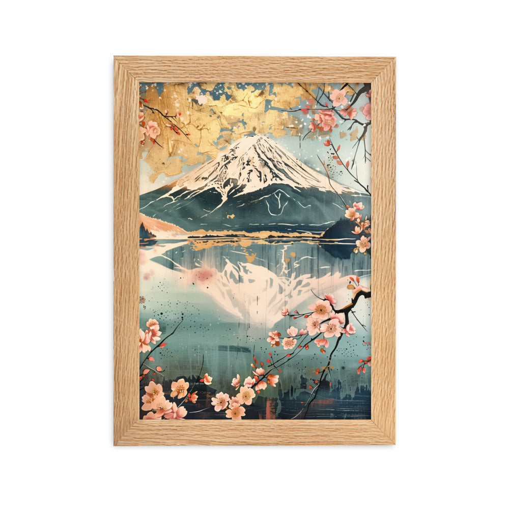 "Mt Fuji." Framed matte paper poster