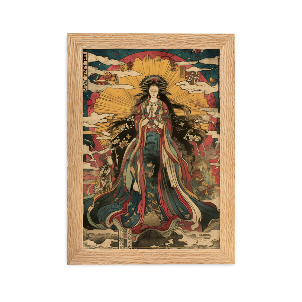 "sun goddess and the women" Framed matte paper poster