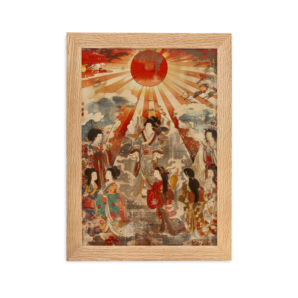 "Sun goddess and the women." Framed matte paper poster