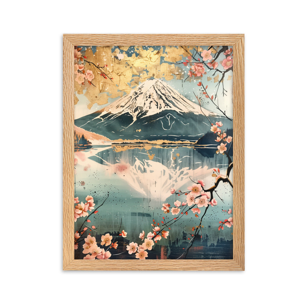 "Mt Fuji." Framed matte paper poster