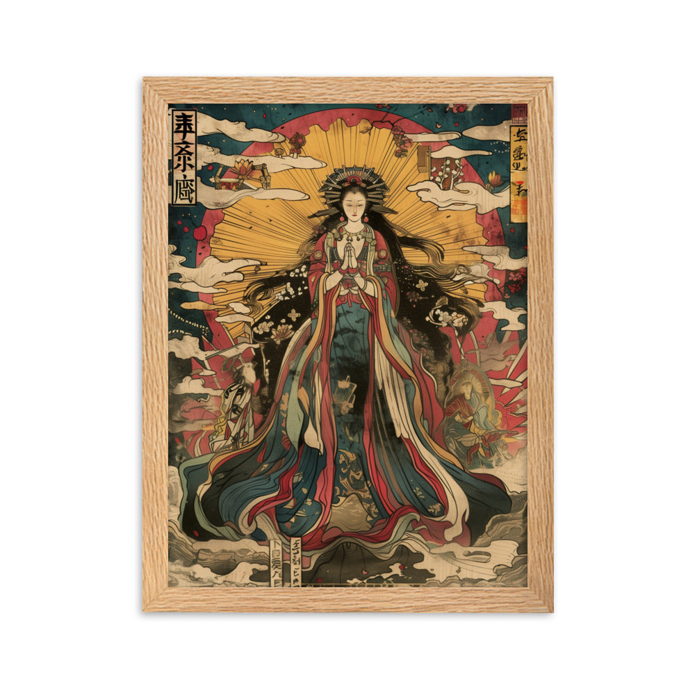 "sun goddess and the women" Framed matte paper poster