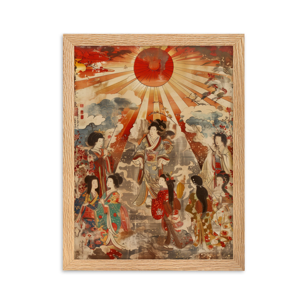 "Sun goddess and the women." Framed matte paper poster
