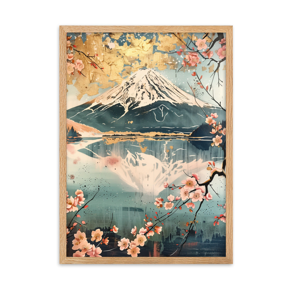 "Mt Fuji." Framed matte paper poster