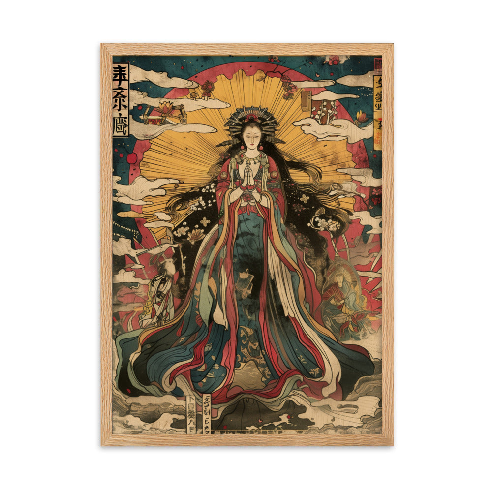 "sun goddess and the women" Framed matte paper poster