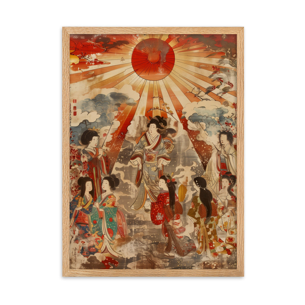 "Sun goddess and the women." Framed matte paper poster