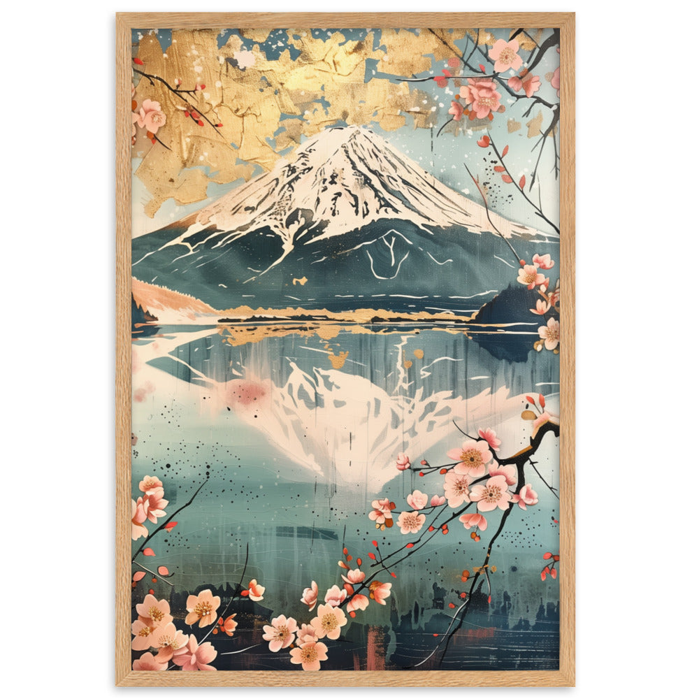 "Mt Fuji." Framed matte paper poster
