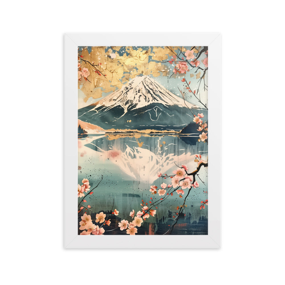 "Mt Fuji." Framed matte paper poster