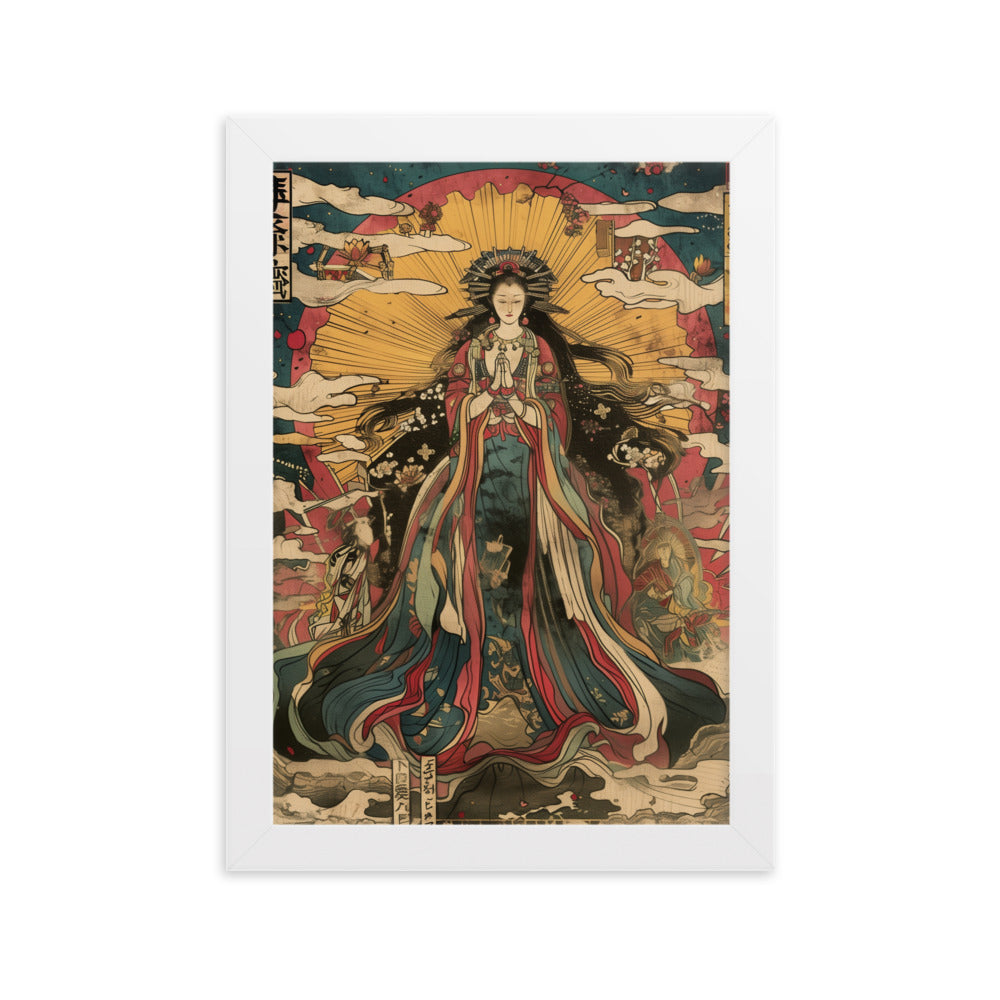 "sun goddess and the women" Framed matte paper poster
