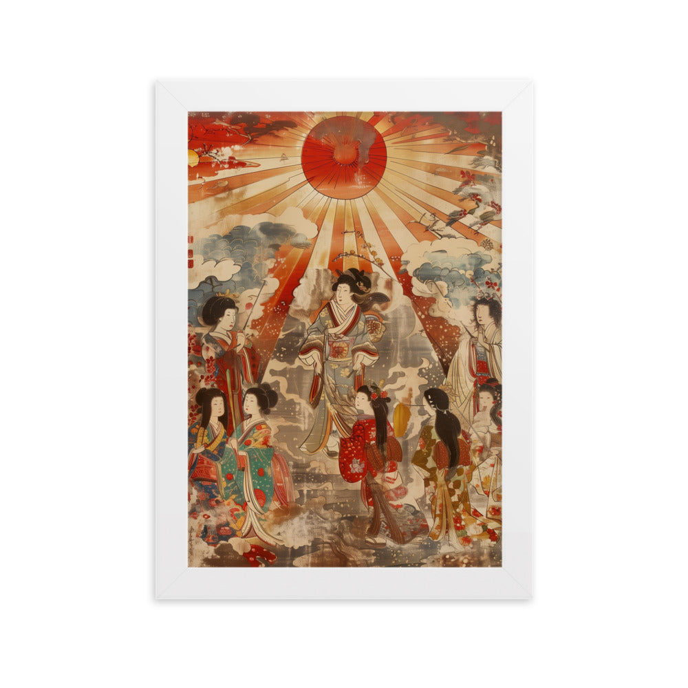 "Sun goddess and the women." Framed matte paper poster