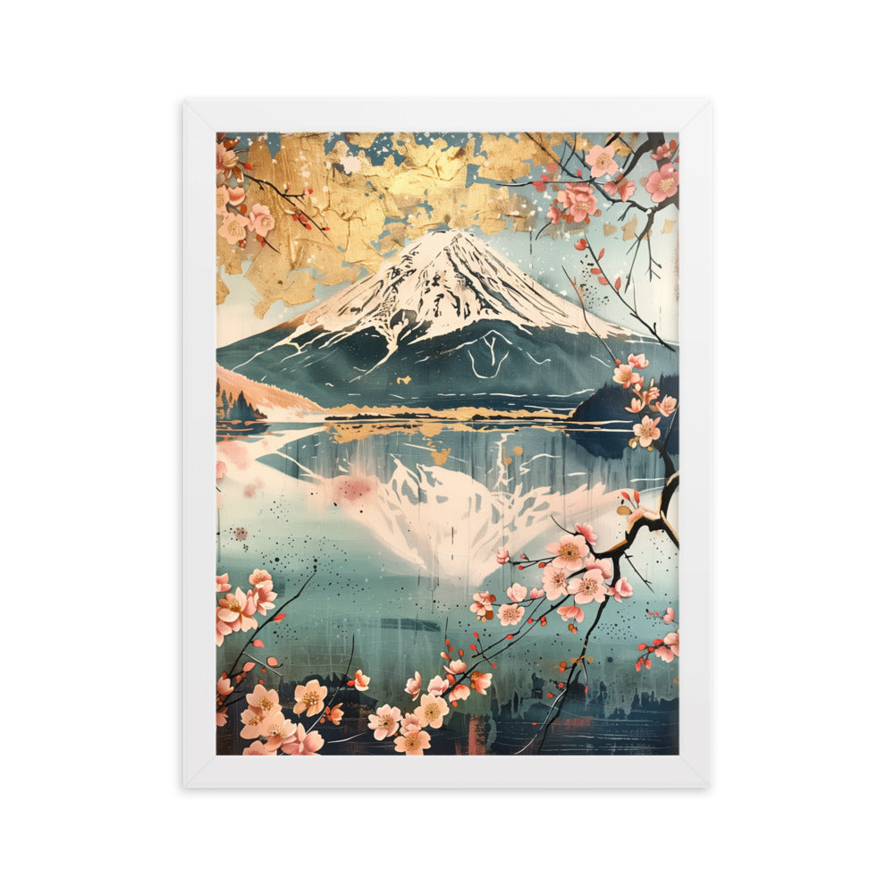 "Mt Fuji." Framed matte paper poster