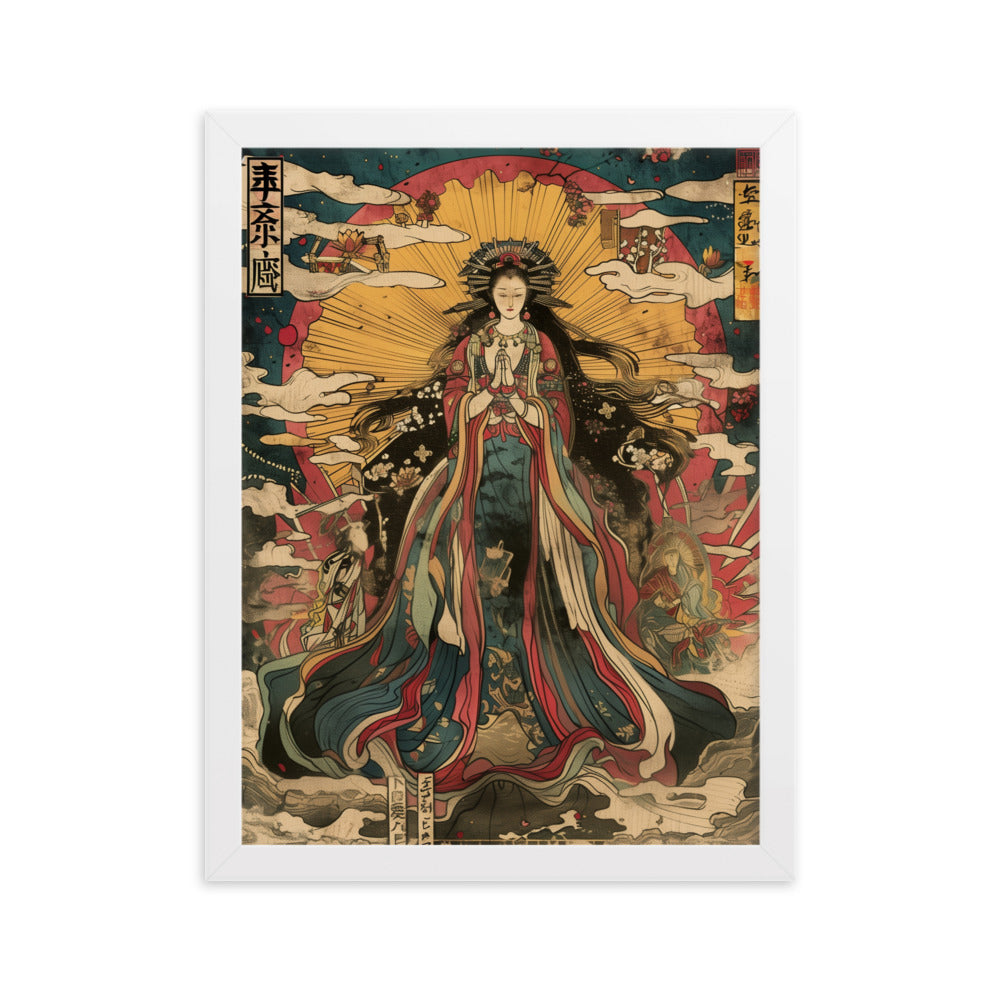 "sun goddess and the women" Framed matte paper poster