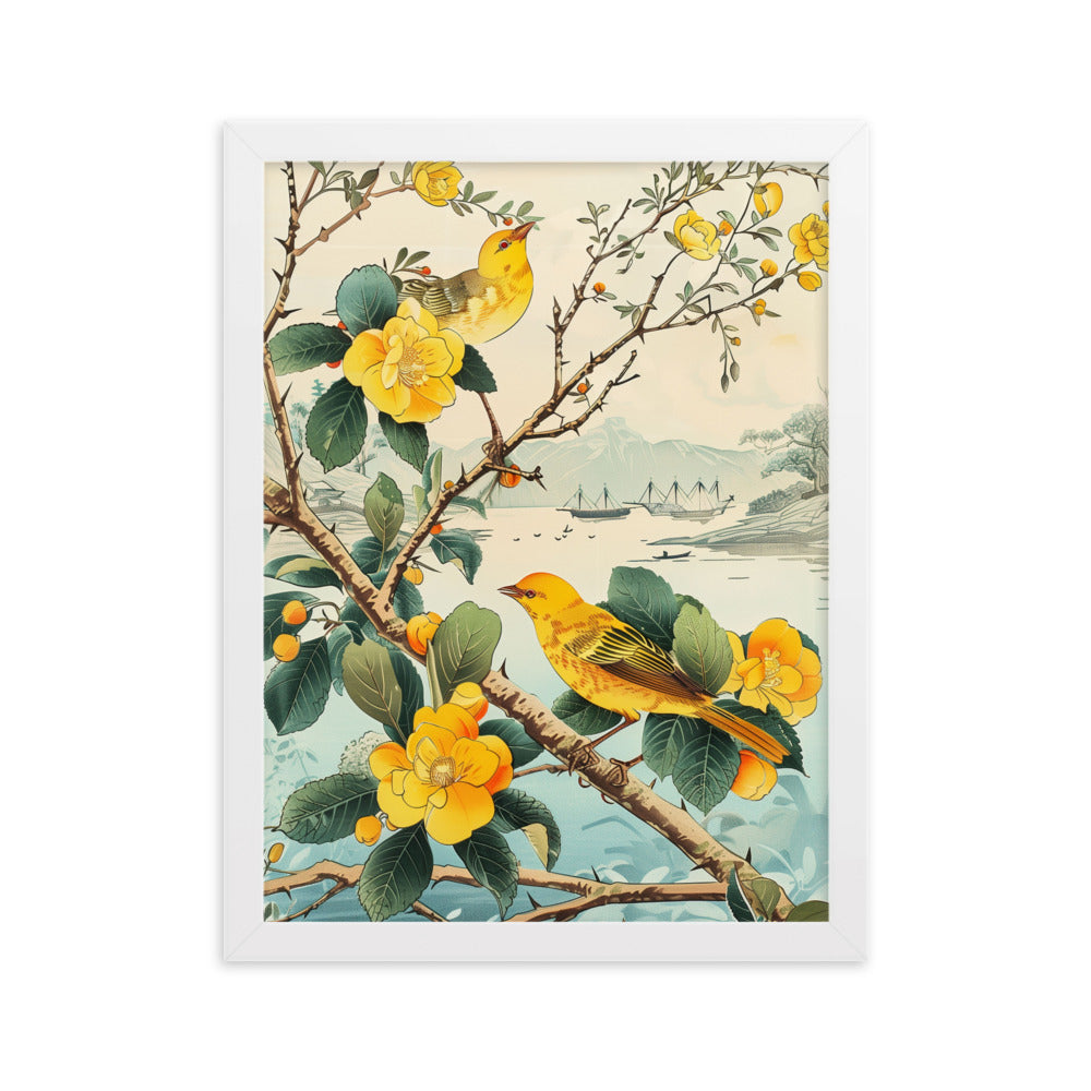 "birds" Framed matte paper poster