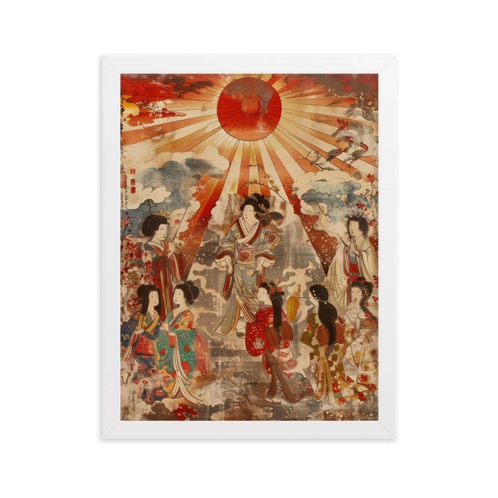 "Sun goddess and the women." Framed matte paper poster