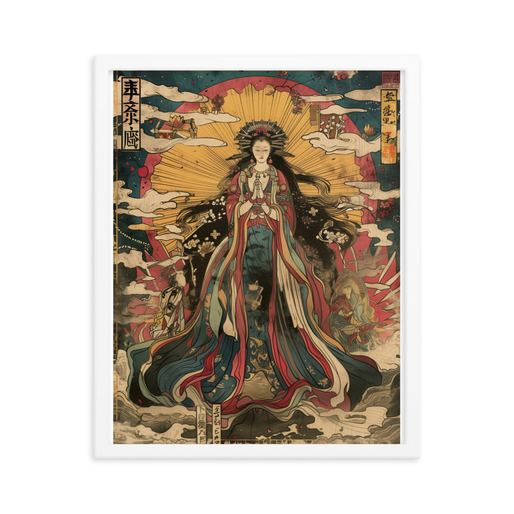 "sun goddess and the women" Framed matte paper poster