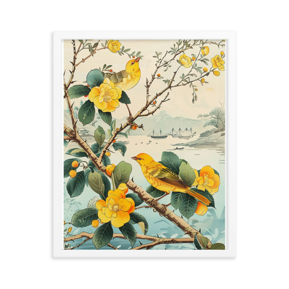 "birds" Framed matte paper poster