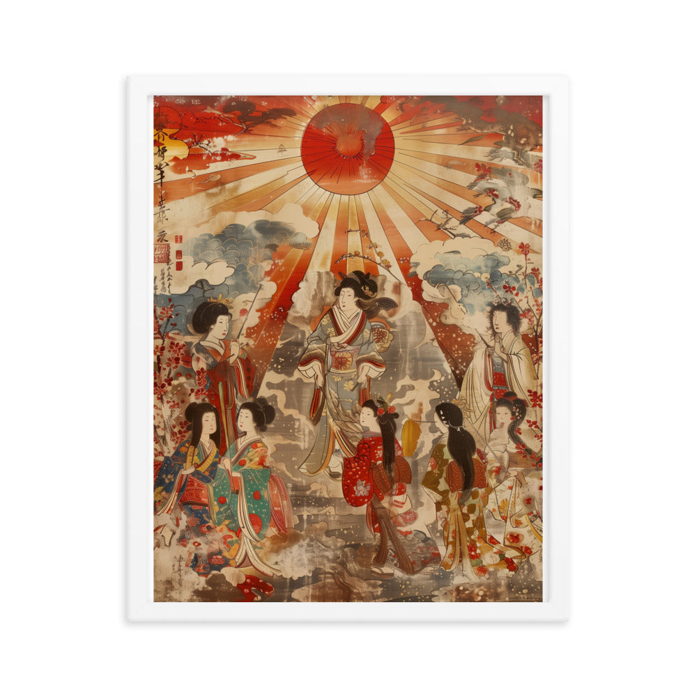 "Sun goddess and the women." Framed matte paper poster