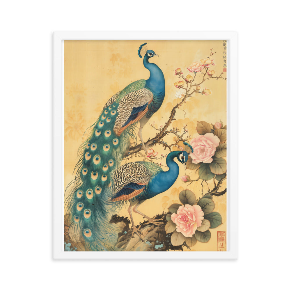 "peacock" Framed matte paper poster