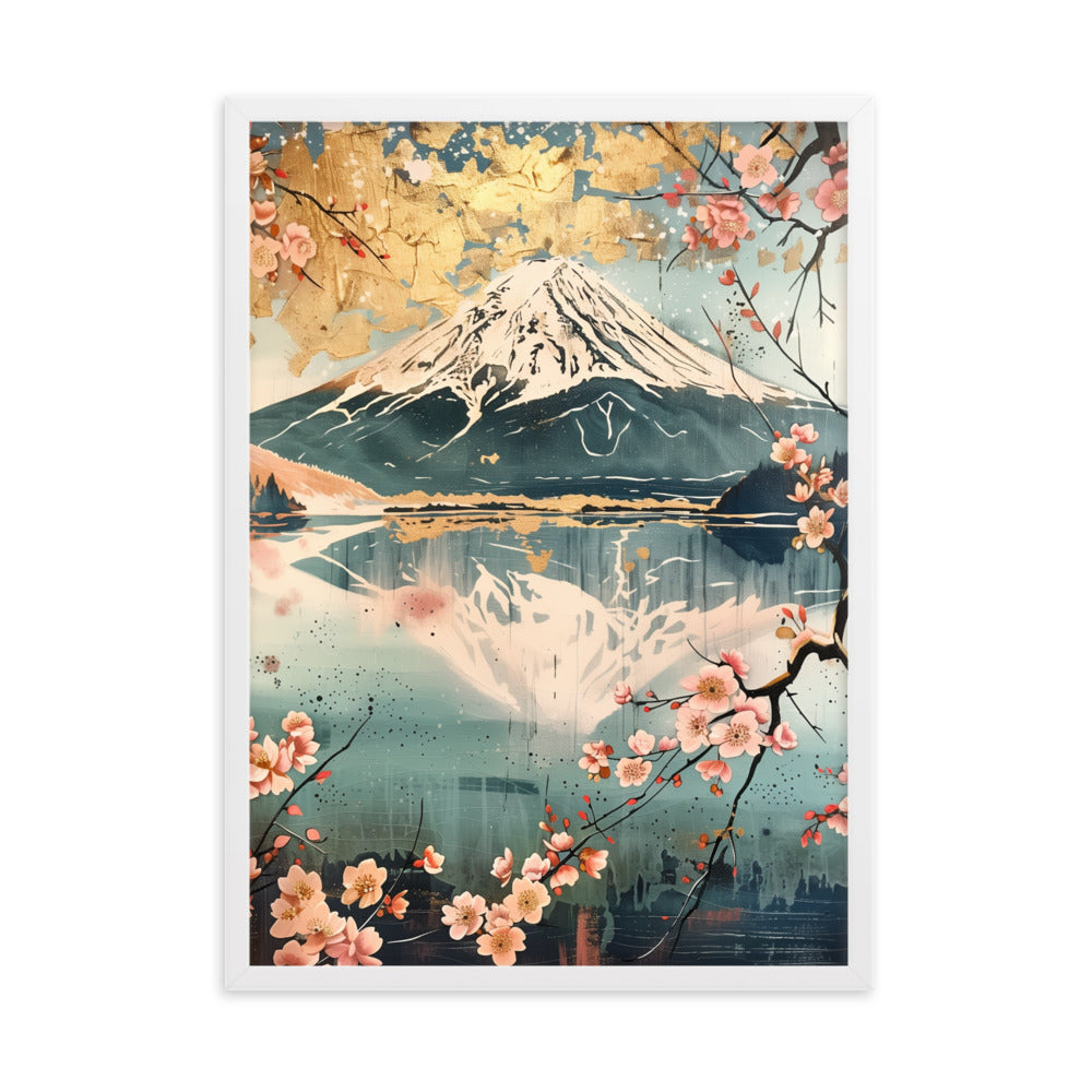 "Mt Fuji." Framed matte paper poster