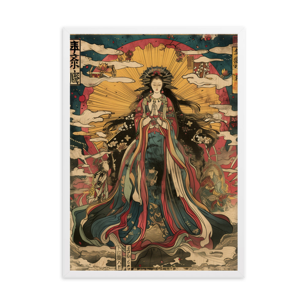 "sun goddess and the women" Framed matte paper poster