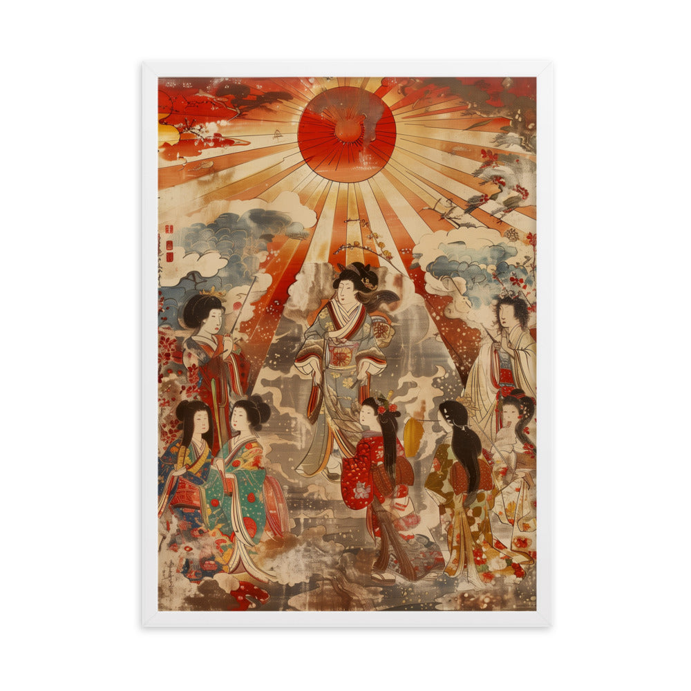 "Sun goddess and the women." Framed matte paper poster