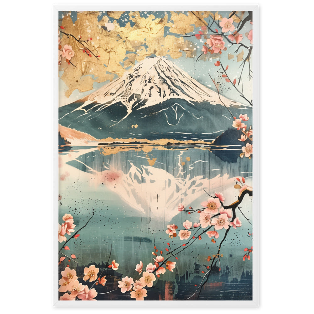 "Mt Fuji." Framed matte paper poster