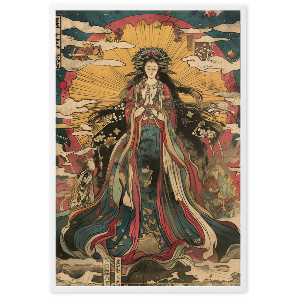 "sun goddess and the women" Framed matte paper poster