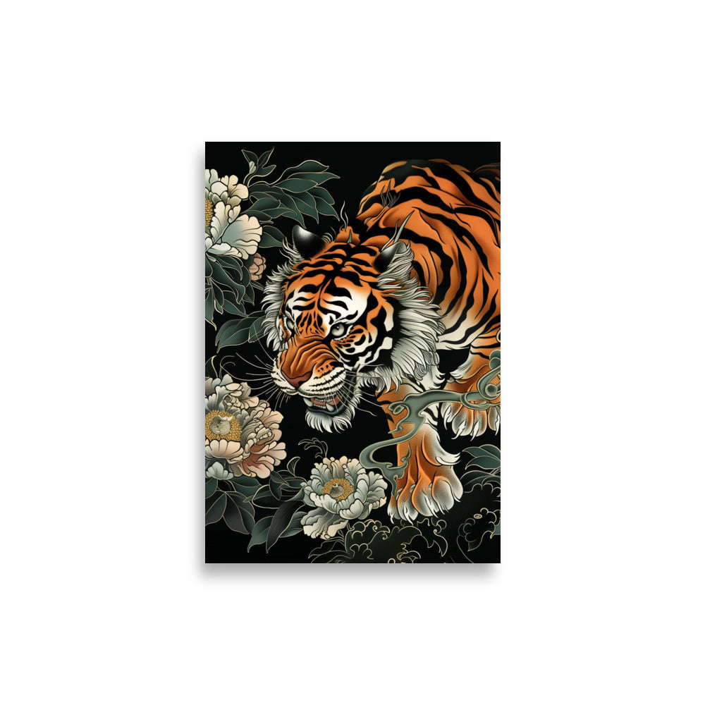 "tiger&peony" Matte Paper Poster