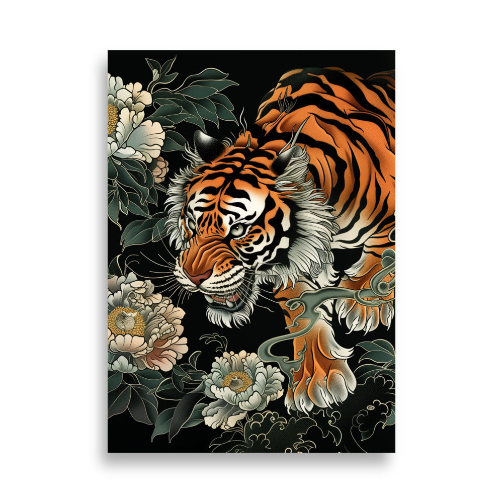 "tiger&peony" Matte Paper Poster