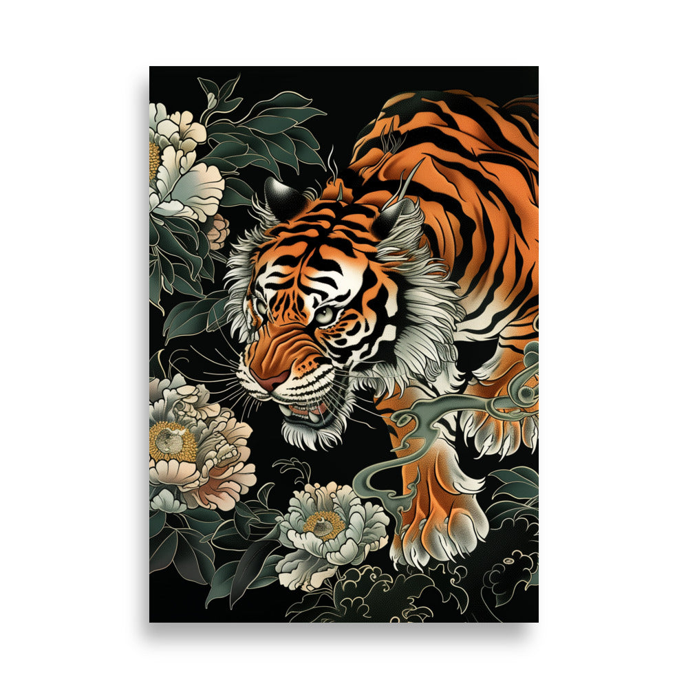 "tiger&peony" Matte Paper Poster